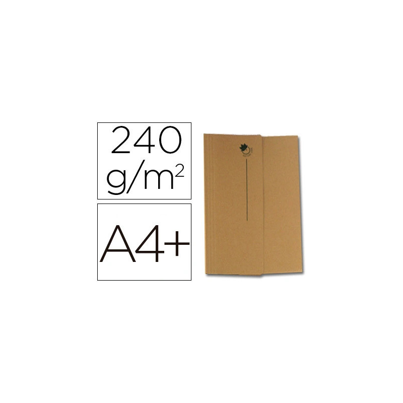 Chemise dossier oxford nature line carte 240g 24x32cm soufflets 3cm coloris brun