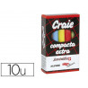 Craie juvenilia compacta l80mmx10mm sans crissement anti-poussière coloris assortis boîte 10 unités