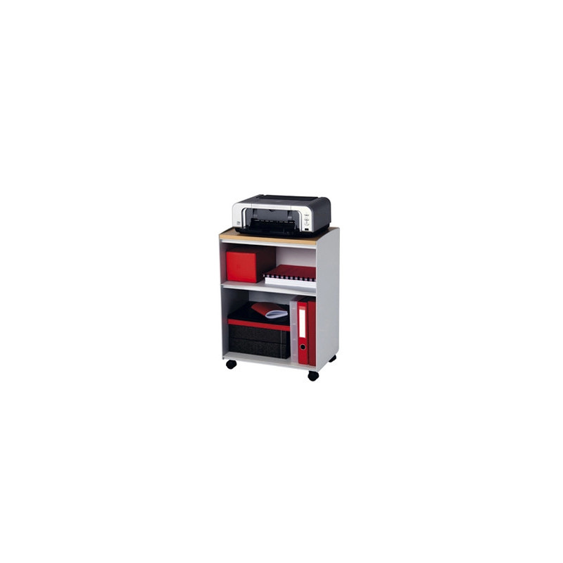 Desserte mobile paperflow polystyrène 2 cases 4 roulettes pivotantes 72x51,4x33cm