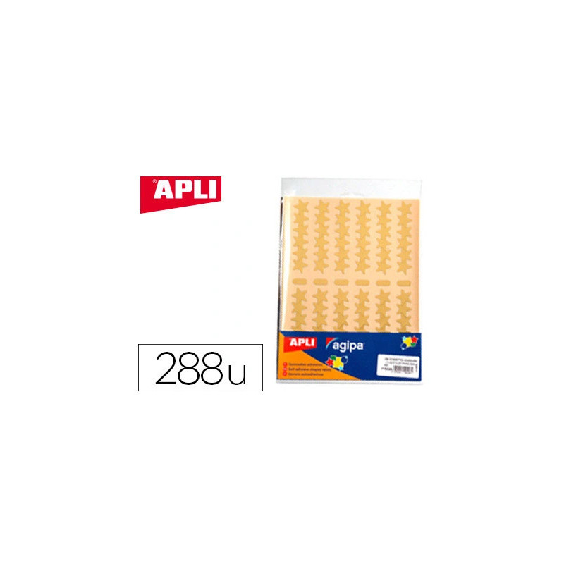 Gommette métallisée apli agipa étoile coloris or argent pochette 288 unités