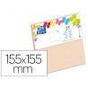 Carte oxford vélin 155x155mm 240g coloris vanille étui 25 unités
