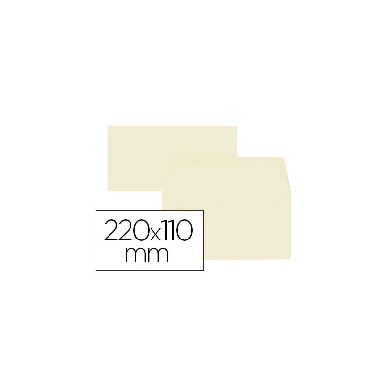 Enveloppe oxford vélin 110x220mm 120g coloris vanille étui 20 unités