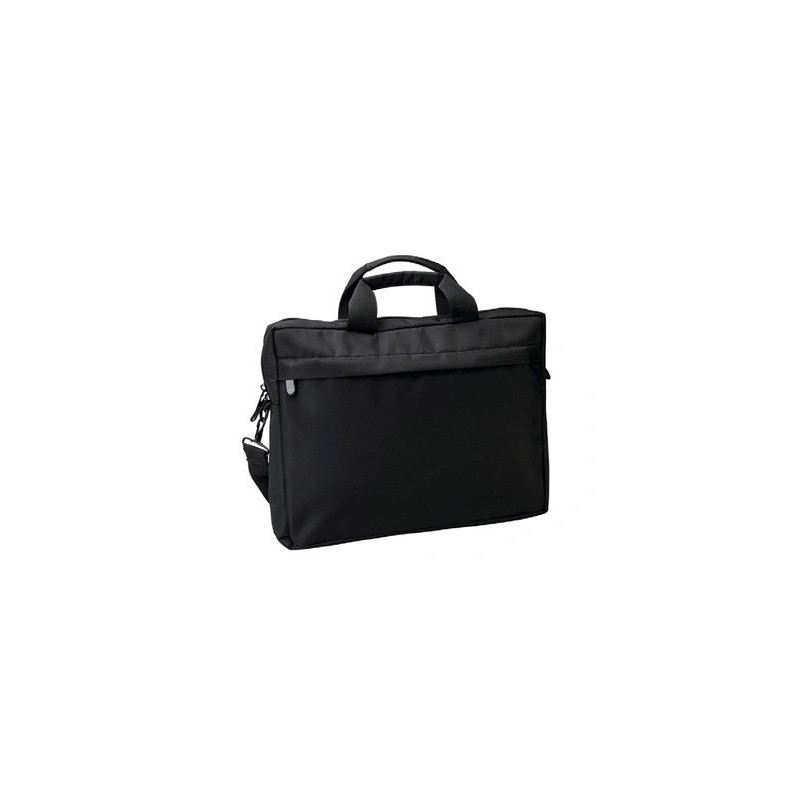 Sacoche sign ordinateur portable 15.6/' polyester 280x350x60mm poche zippée extérieure poche scratch dos bandoulière noir