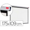 Écran projection nobo mural format 16/10 2 fixations mur ou plafond escamotable poids 6.35kg 175x109cm