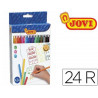 Feutre coloriage jovi lavable capuchon sécurité ventilé pointe solide 3mm 2 formats fine/maxi pochette 24 unités
