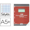 Feuillet mobile conquérant a5+ 170x220mm 100 pages 80g séyès perforé coloris vert