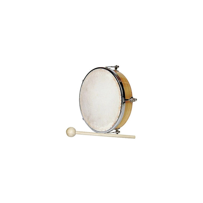 Tambourin éditions fuzeau peau naturelle livré avec mailloche diamètre 20cm