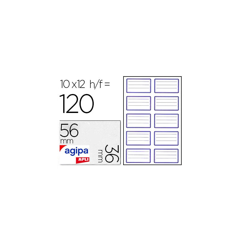 Étiquette adhésive apli agipa écolier 36x56mm pochette 120 unités