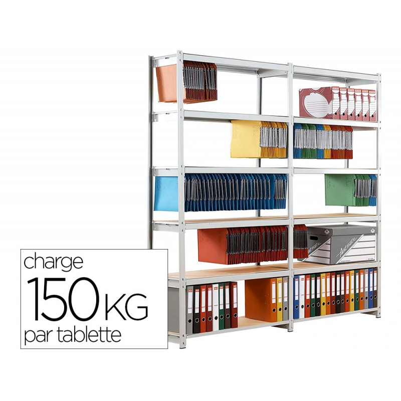 Étagère paperflow rang'éco structure dossiers suspendus 6 tablettes éléments suivants 100cm supporte 150kg/tablette