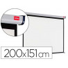 Écran projection nobo mural format 16/10 2 fixations mur ou plafond escamotable poids 7.22kg 200x151cm