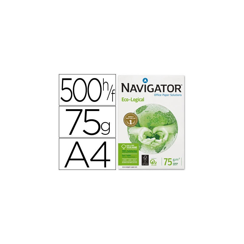 Papier navigator multifonction éco-logical a4 75g/m2 blancheur 169 opacité 93 rigidité 180 500 feuilles