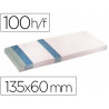 Bloc vendeur liderpapel 2 coupons détachables 100 feuilles 60x135mm papier blanc bande couleur coloris bleu