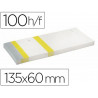Bloc vendeur liderpapel 2 coupons détachables 100 feuilles 60x135mm papier blanc bande couleur coloris jaune
