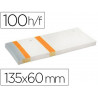 Bloc vendeur liderpapel 2 coupons détachables 100 feuilles 60x135mm papier blanc bande couleur coloris orange