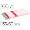 Bloc vendeur liderpapel 2 coupons détachables 100 feuilles 60x135mm papier blanc bande couleur coloris rouge