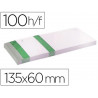 Bloc vendeur liderpapel 2 coupons détachables 100 feuilles 60x135mm papier blanc bande couleur coloris vert