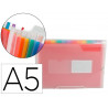 Trieur liderpapel série spectrafile pp 700 microns a5 148x210mm 13 compartiments couleur coloris frosty transparent