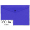 Pochette enveloppe liderpapel polypropylène 180 microns 260x140mm 50f fermeture bouton résistant transparent bleu
