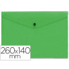 Pochette enveloppe liderpapel polypropylène 180 microns 260x140mm 50f fermeture bouton résistant transparent vert
