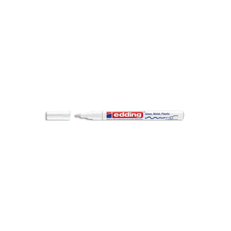 EDDING Marqueur peinture encre permanente laquée Blanc pour toutes surfaces pointe fine