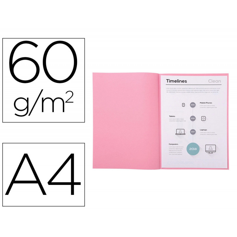 Sous-chemise exacompta super 220x310mm 60g coloris rose pack 250 unités