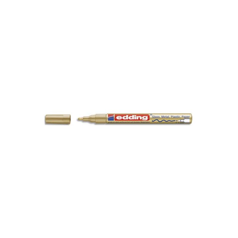 EDDING Marqueur peinture encre permanente laquée Or pour toutes surfaces pointe fine