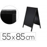Tableau sol noir liderpapel bois hôtellerie chevalet double face marqueur type craie 55x85x52cm