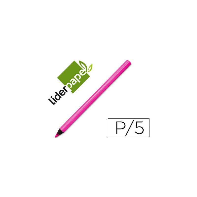 Surligneur liderpapel crayon de couleur néon jumbo mine extra-résistante forme triangulaire ergonomique coloris rose
