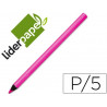 Surligneur liderpapel crayon de couleur néon jumbo mine extra-résistante forme triangulaire ergonomique coloris rose