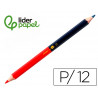 Crayon graphite liderpapel bicolore bleu/rouge mine large ultra-résistante bois grande qualité