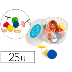 Punaise plastifiée coloris assortis boîte 25 unités