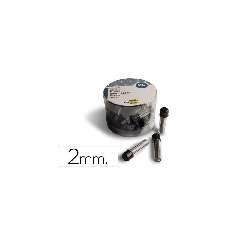Mine liderpapel graphite grande résistance pour compas 2mm étui 3 unités