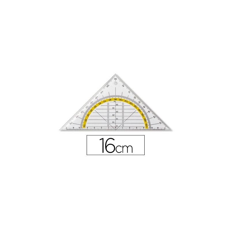 Équerre géométrie liderpapel graduée longueur côté majeur 50cm dimension hypoténuse 16cm plastique sans préhension fixe