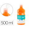Gouache scolaire liderpapel liquide lavable fermeture sécurité brillante coloris orange 500ml