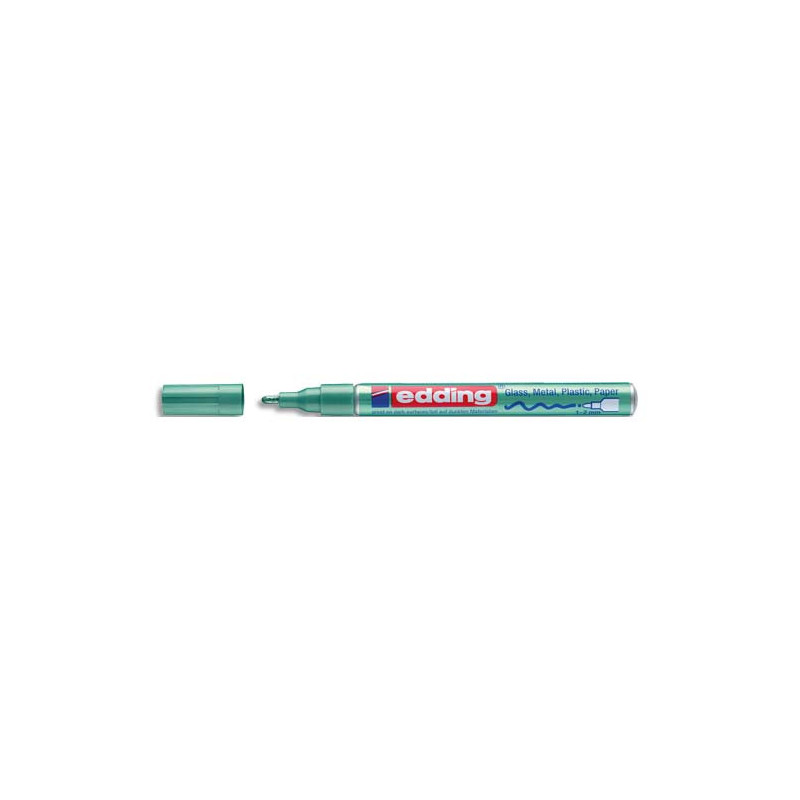 EDDING Marqueur peinture encre permanente laquée Vert métallisé pour toutes surfaces pointe fine