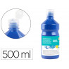 Gouache scolaire liderpapel liquide lavable fermeture sécurité brillante coloris bleu marine flacon 500ml