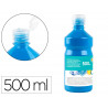 Gouache scolaire liderpapel liquide lavable fermeture sécurité brillante coloris bleu flacon 500ml