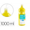 Gouache scolaire liderpapel liquide lavable fermeture sécurité brillante coloris jaune citron flacon 1000ml