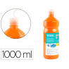 Gouache scolaire liderpapel liquide lavable fermeture sécurité brillante coloris orange 1000ml