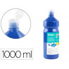 Gouache scolaire liderpapel liquide lavable fermeture sécurité brillante coloris bleu marine flacon 1000ml