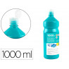 Gouache scolaire liderpapel liquide lavable fermeture sécurité brillante coloris turquoise flacon 1000ml