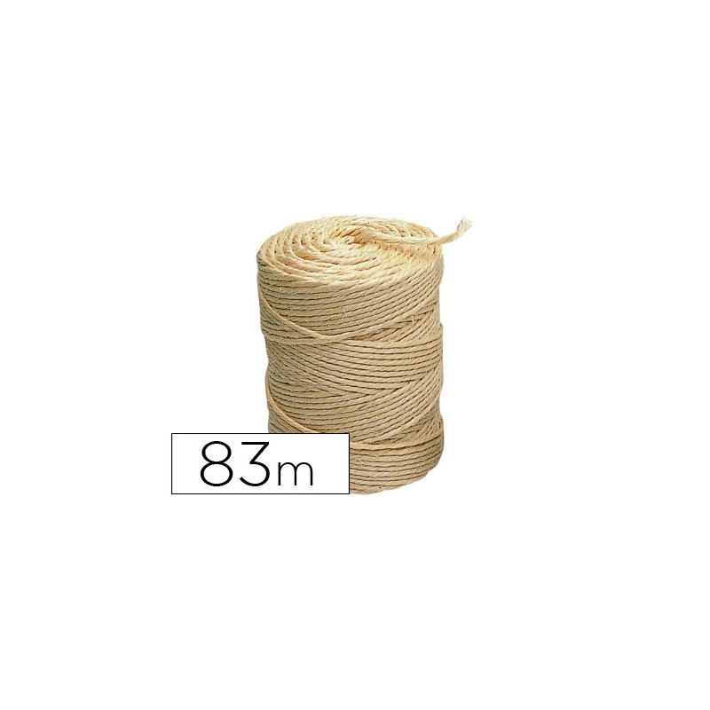 Ficelle sisal écologique liderpapel 3 fils idéal colis tra vaux manuels décoration rouleau 1/2kg longueur 83m écru