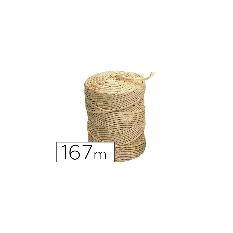Ficelle sisal écologique liderpapel 3 fils idéal colis tra vaux manuels décoration rouleau 1kg longueur 167m écru