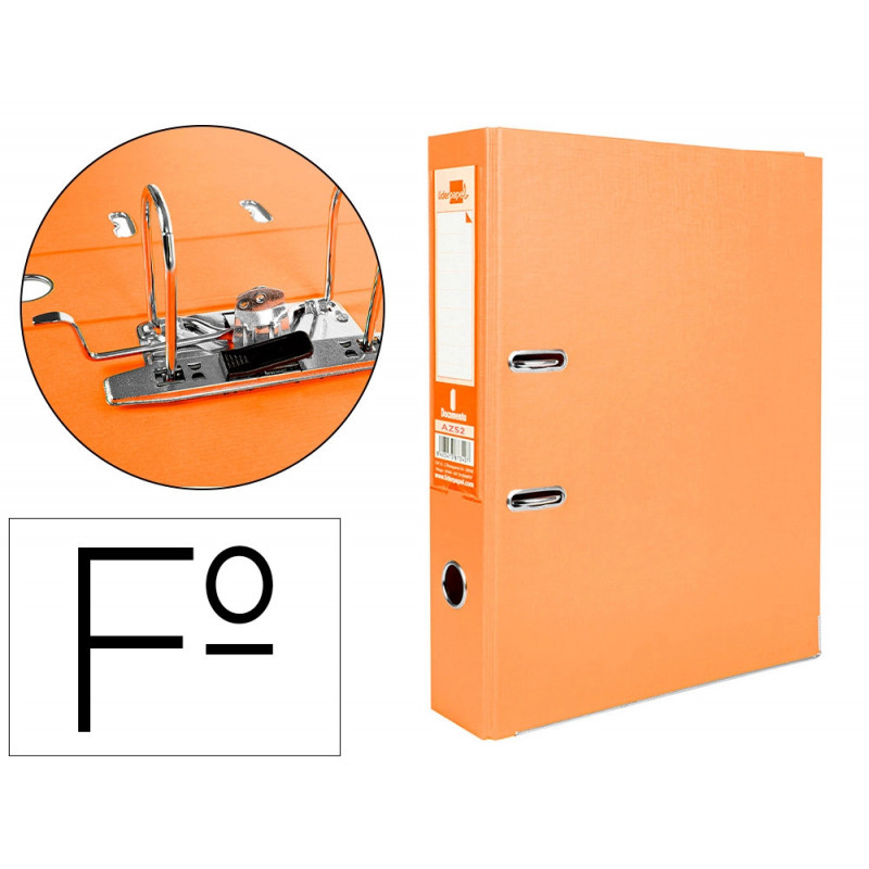 Classeur levier liderpapel documenta a4+ carton remborde dos 75mm rado metallique coloris orange