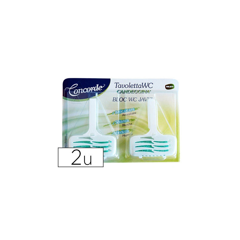 Désodorisant cuvette wc coldis triple action javel détartre blanchit hygiénise lot 2 unités