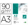 Bloc papier calque liderpapel encollé a3 297x420mm 50 feuilles 90g/m2