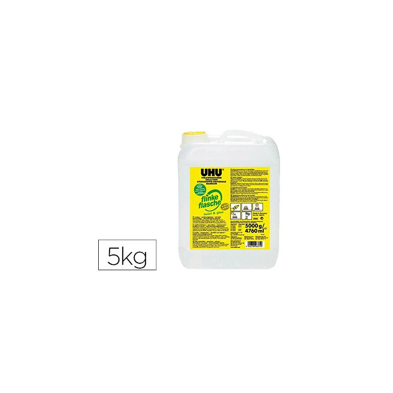 Colle uhu twist&glue sans solvant transparente multi-materiaux bidon de 5kg