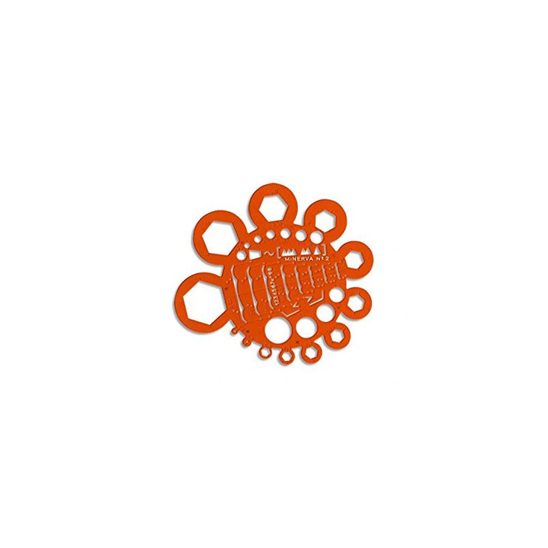 Normographe minerva trace écrous rond standard n.2 en plastique coloris orange