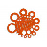Normographe minerva trace écrous rond standard n.2 en plastique coloris orange