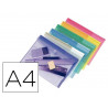 Pochette enveloppe tarifold a4 polypropylène transparent coloris assortis sachet 12 unités